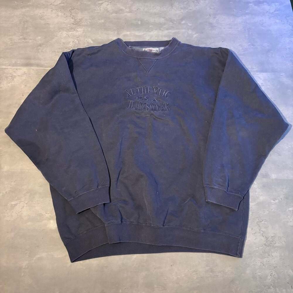 Vintage County Seat Authentic U.S.A. Jeanswear Navy Crewneck Sweatshirt XL